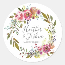 パステル開花ファンタジー結婚フローラ ラウンドシール