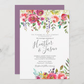パステル開花ファンタジー結婚フローラ 招待状 (正面/裏面)