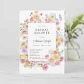パステル開花フローラブライダルシャワー 招待状 (スタンド正面)