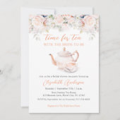 パステル開花ブライダルシャワーティーパーティー 招待状 (正面)