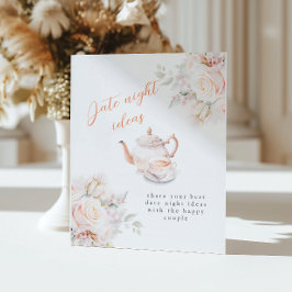 パステル開花ブライダルシャワーデイトナイトアイディア 台座サイン