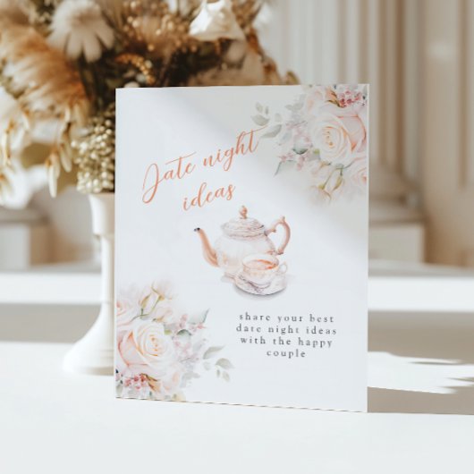 パステル開花ブライダルシャワーデイトナイトアイディア 台座サイン