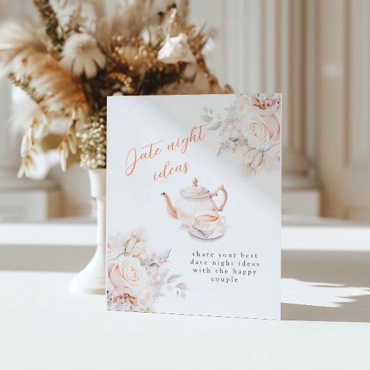 パステル開花ブライダルシャワーデイトナイトアイディア 台座サイン