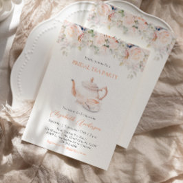 パステル開花ブライダルティーパーティー 招待状