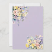 パステル開花ブライドブーケブライダルシャワー 招待状 (裏面)