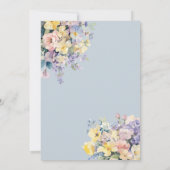 パステル開花ブライドブーケブライダルシャワー 招待状 (裏面)