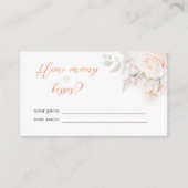 パステル開花数キスブライダルシャワーゲーム エンクロージャーカード (正面)