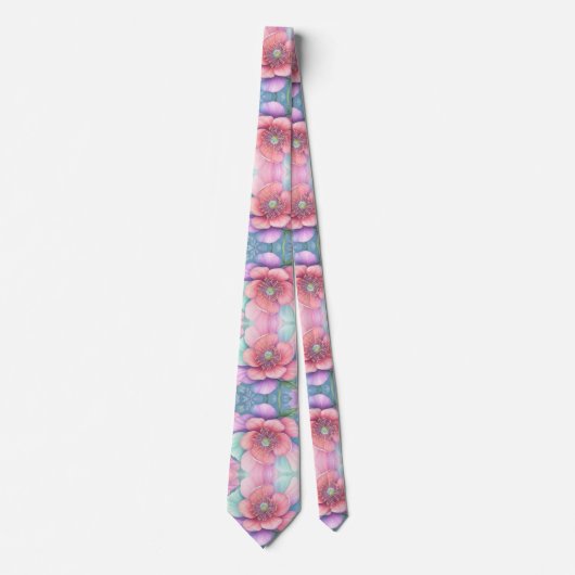 パステル開花 ネクタイ (正面)