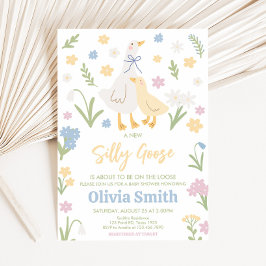 パステル間抜けグースベイビーシャワー 招待状