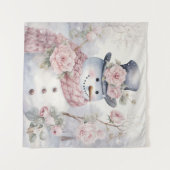 パステル雪だるまタペストリー タペストリー (正面(横))