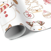 パステル雪だるまハート描クリスマス ラッピングペーパー (ロールコーナー)