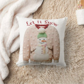 パステル雪だるま醜いクリスマスセーター装飾用クッション クッション (ブランケット)