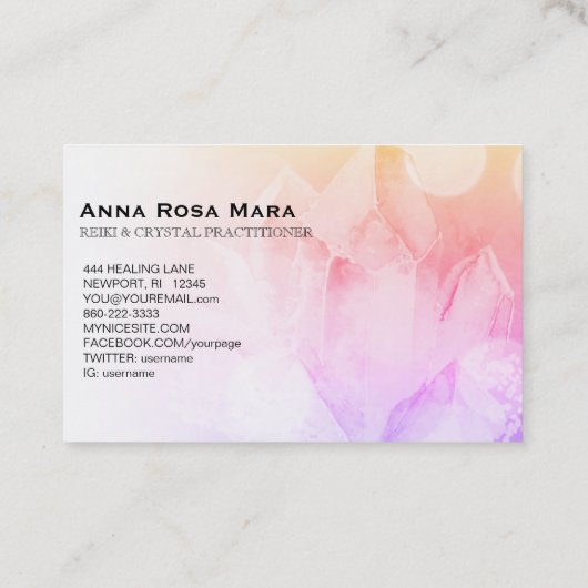 *~*パステル霊気ヒーラーヨガマッサージクリスタル 名刺 (裏面)