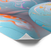 パステル霜降りイースターエッグ ポスター (角)