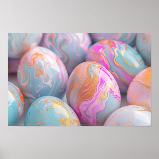 パステル霜降りイースターエッグ ポスター (正面)