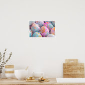 パステル霜降りイースターエッグ ポスター (キッチン)
