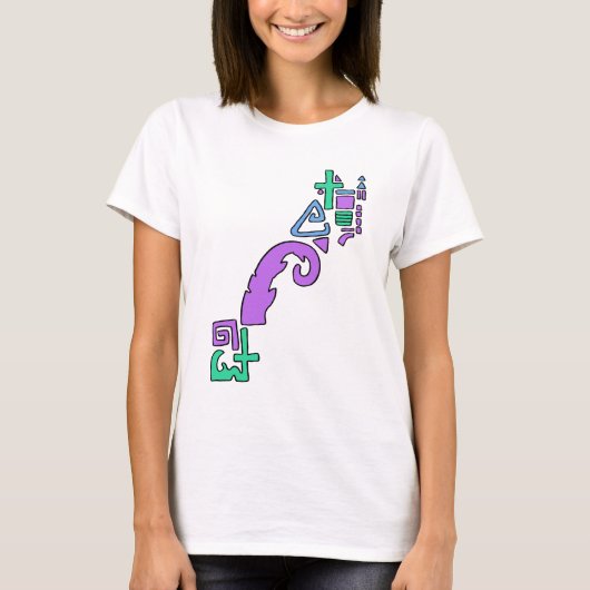 パステル非対称ジオメトリグラフィックティー Tシャツ (正面)