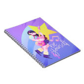 パステル音楽をテーマにした星とかわいい女の子のカバー ノートブック (右側)