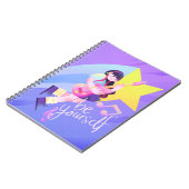 パステル音楽をテーマにした星とかわいい女の子のカバー ノートブック (左側)