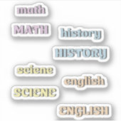 パステル高校教科ステッカー シール (正面)