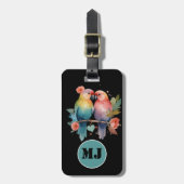 パステル魅力的で愛の鳥。カスタマイズ ラゲッジタグ (正面縦)