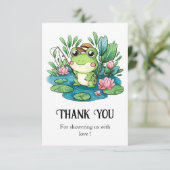 パステル魅力的カエル赤ちゃんシャワー サンキューカード (スタンド正面)