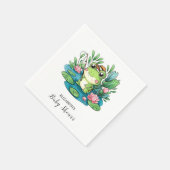 パステル魅力的カエル赤ちゃんシャワー スタンダードカクテルナプキン (角)