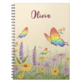 パステル魅力的バタフライメドウ ノートブック (正面)