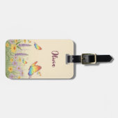 パステル魅力的バタフライメドウ ラゲッジタグ (正面横)