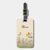 パステル魅力的バタフライメドウ ラゲッジタグ (正面縦)