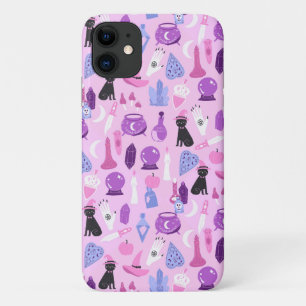 パステル魔女のパターンかわいい iPhone 11 ケース