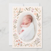 パステル魔法の牧草地写真誕生のお知らせ 案内状 (正面)