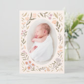 パステル魔法の牧草地写真誕生のお知らせ 案内状 (スタンド正面)