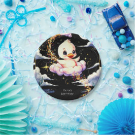 パステル魔法ダック誕生日 ペーパープレート