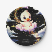 パステル魔法ダック誕生日 ペーパープレート (正面)