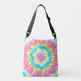 パステル鮮やかカラーのGroovy Tie-Dye Spiral クロスボディバッグ