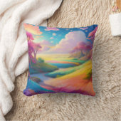 パステル鮮やかカラーズの夢の風景 クッション (ブランケット)