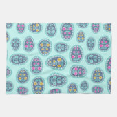 パステル鮮やかカラーズピサンカフォークアートエッグ キッチンタオル (横)