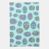 パステル鮮やかカラーズピサンカフォークアートエッグ キッチンタオル (縦)