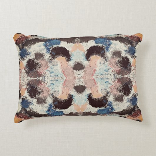 パステル鮮やかシンメトリー – 抽象芸術テクスチャード・アート アクセントクッション (正面)