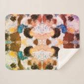 パステル鮮やかシンメトリー – 抽象芸術テクスチャード・アート シェルパブランケット (正面(横))