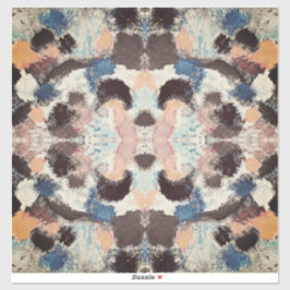 パステル鮮やかシンメトリー – 抽象芸術テクスチャード・アート シール