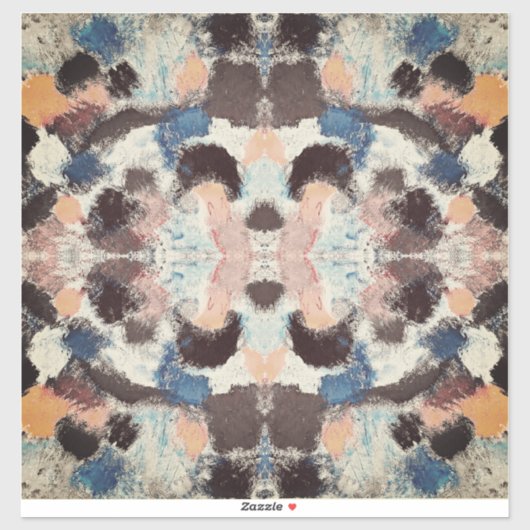 パステル鮮やかシンメトリー – 抽象芸術テクスチャード・アート シール (シート)