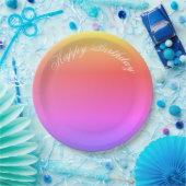 パステル鮮やかハッピーバースデー ペーパープレート (パーティー)