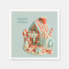 パステル3Dキャンディハウススイートマジック スタンダードカクテルナプキン