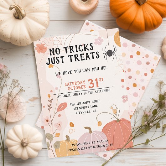 パステル お菓子だけのハロウィン キッズ 招待状