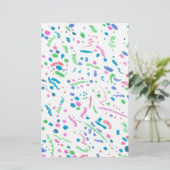 パステル（ばちゃばちゃ）跳ねる紙吹雪プリント 便箋 (スタンド正面)