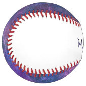 パステル（ばちゃばちゃ）跳ねる |ピンクパープルブルーグリーンモノグラム ソフトボール (正面左)