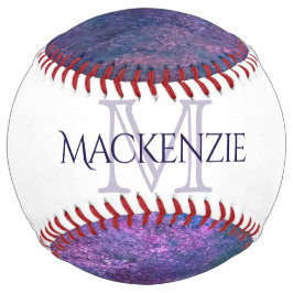 パステル（ばちゃばちゃ）跳ねる |ピンクパープルブルーグリーンモノグラム ソフトボール