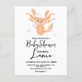 パステル アクソロトル 海の生き物 ベビーシャワー ポストカード